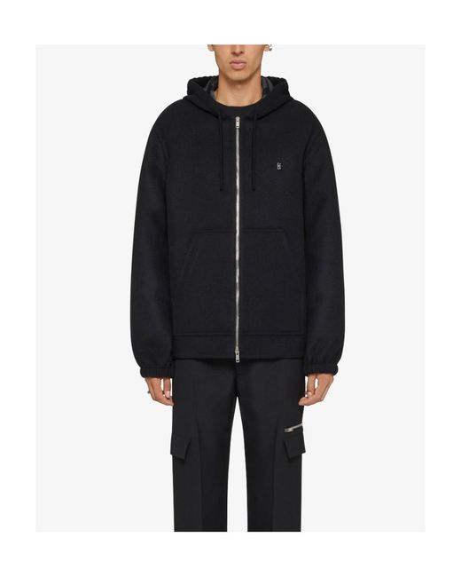 Givenchy Blue 4G Pattern Zipped Hoodie for men