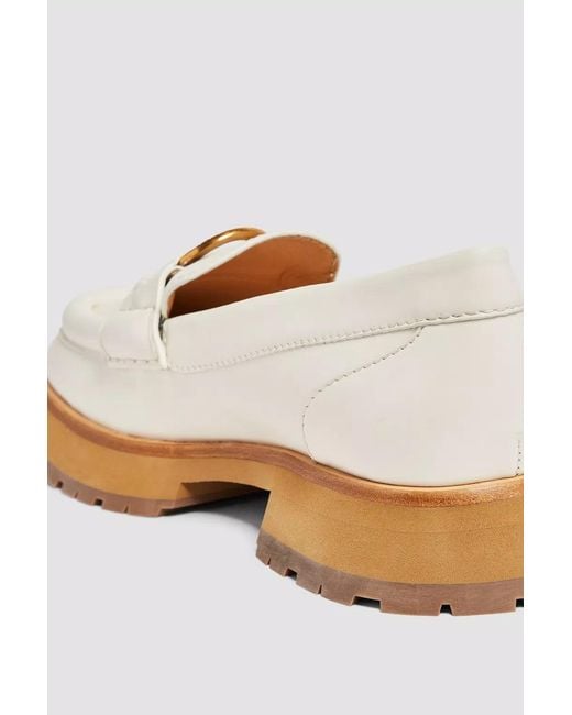 Moncler Rind Detailed Loafers in White | Lyst
