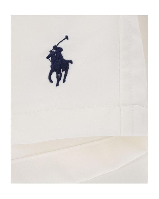 Polo Ralph Lauren White Traveller Classic Swimming Trunks for men