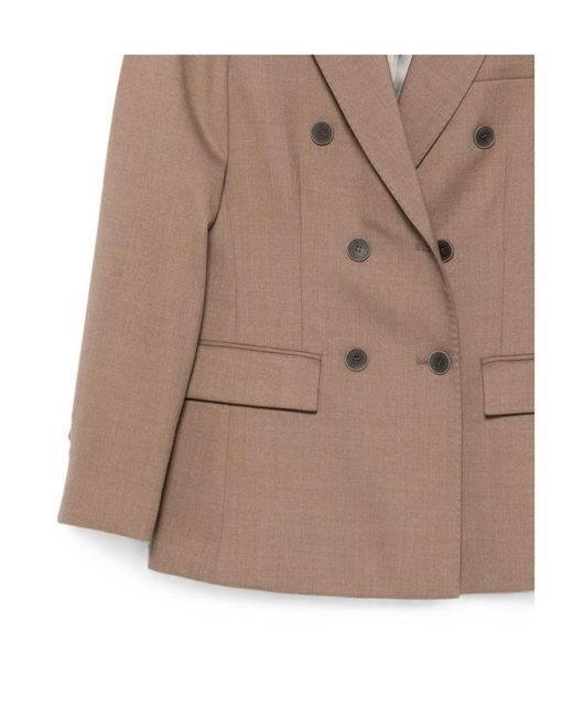 Seventy Brown Double-Breasted Blazer