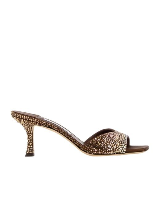 Jimmy Choo Multicolor Skye 70 Embellished Mules
