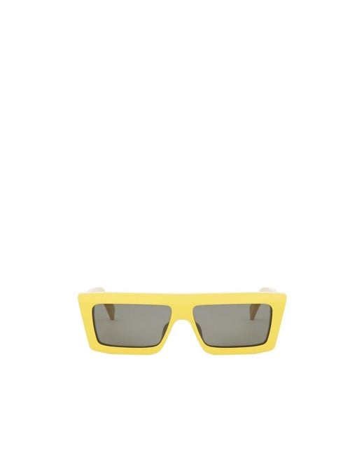 Céline Yellow Rectangular Sunglasses