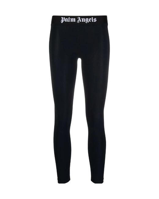 Palm Angels Black Logo Band Leggings