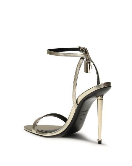 Tom Ford Metallic Laminated Padlock Pointy Sandals