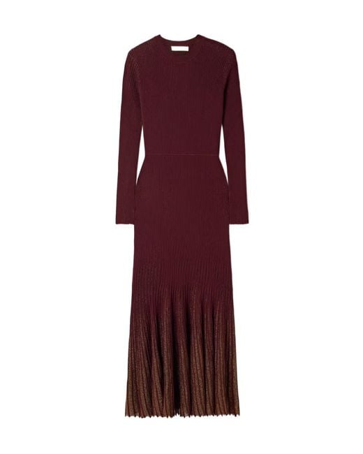 Ulla Johnson Women's Purple Mila Metallic Ruched Knit Mid-Length Dress Ulla Johnson Women's Purple Mila Metallic Ruched Knit Mid-Length Dress