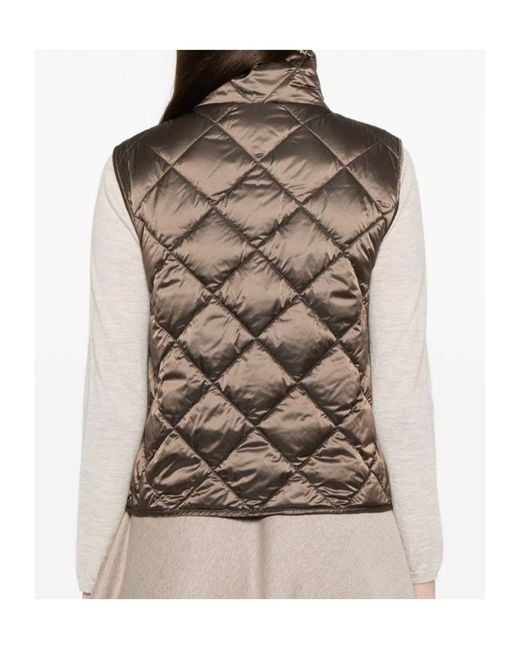 Max Mara Brown Quilted Down Vest
