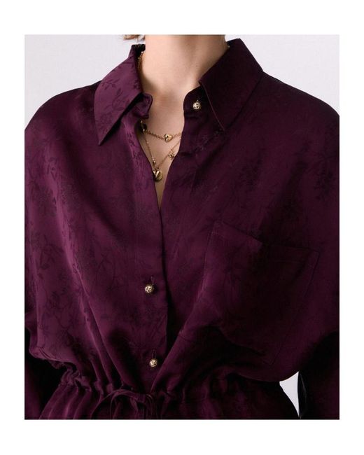Liu Jo Purple Jacquard Satin Shirt