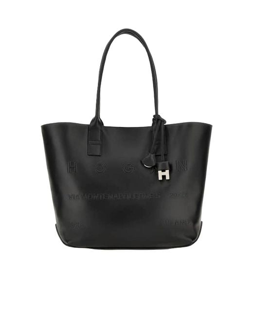 Hogan Black Small Address Tote Bag