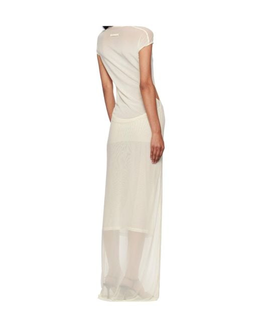 Jean Paul Gaultier White Sleeveless Flock Dress