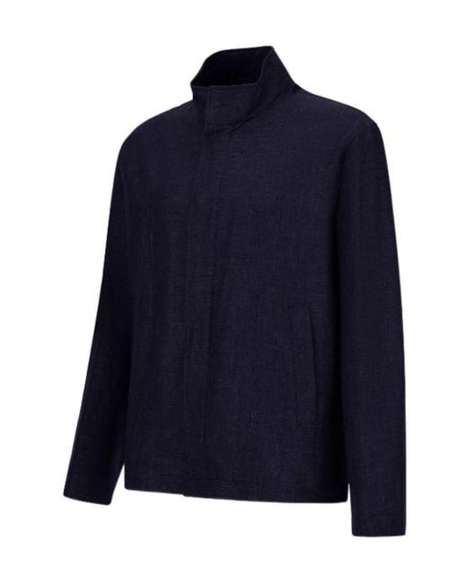 Herno Blue High-Neck Jacket for men
