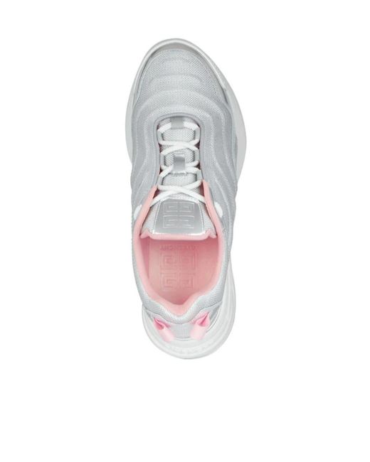 Givenchy White Metallic-Effect Leather Sneakers
