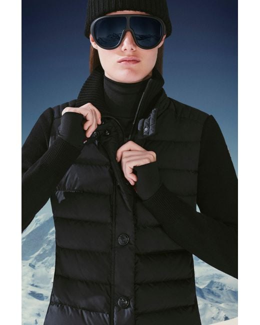 Moncler Black Padded Wool Cardigan