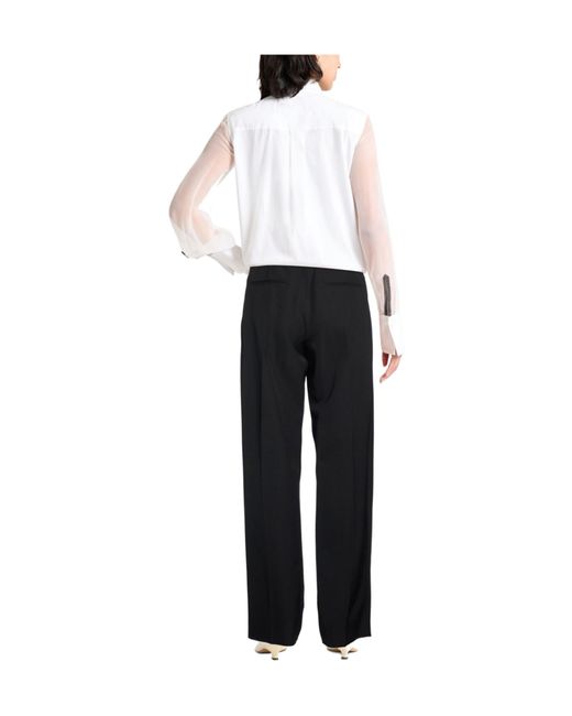 Sportmax Black Solid-Colored Straight-Leg Pants