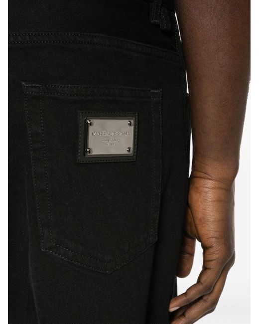 Dolce & Gabbana Black High-Rise Regular Fit Jeans for men
