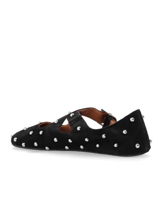 Alaïa Black Ballet Flats Criss-Cross