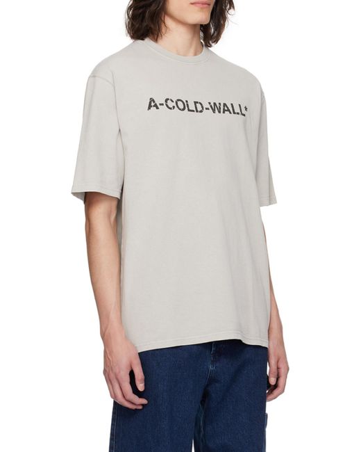 A_COLD_WALL* White Overdye Logo-Print T-Shirt for men