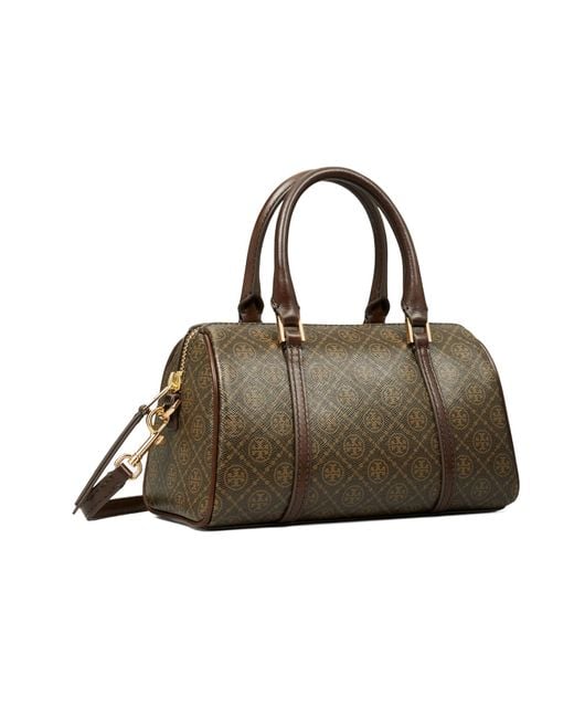 Tory Burch Brown T Monogram Petite Barrel Bag