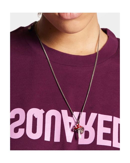 DSquared² Purple D2 Reverse Logo-Print T-Shirt