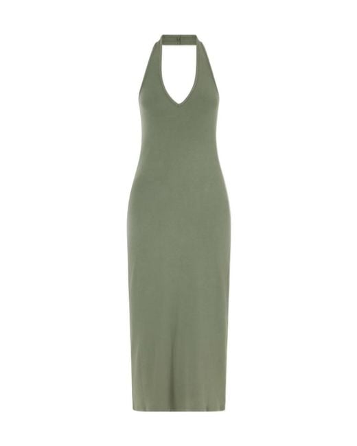 Nili Lotan Green Knitted Backless Midi Dress