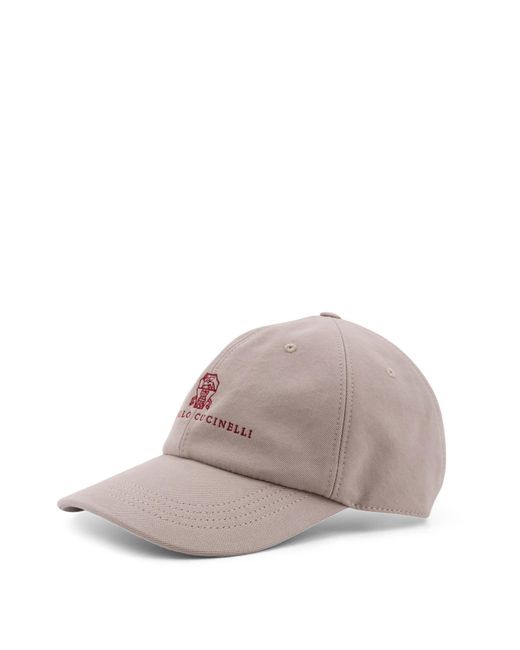 Brunello Cucinelli Gray Logo-Embroidered Baseball Hat for men