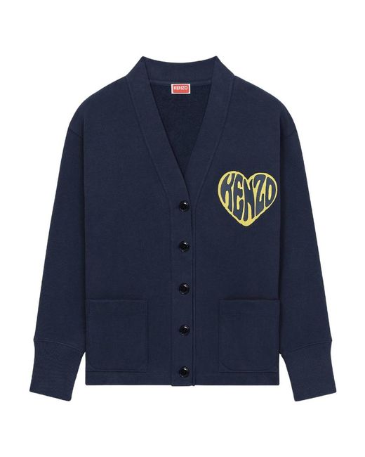 KENZO Blue Heart' Cardigan Sweatshirt