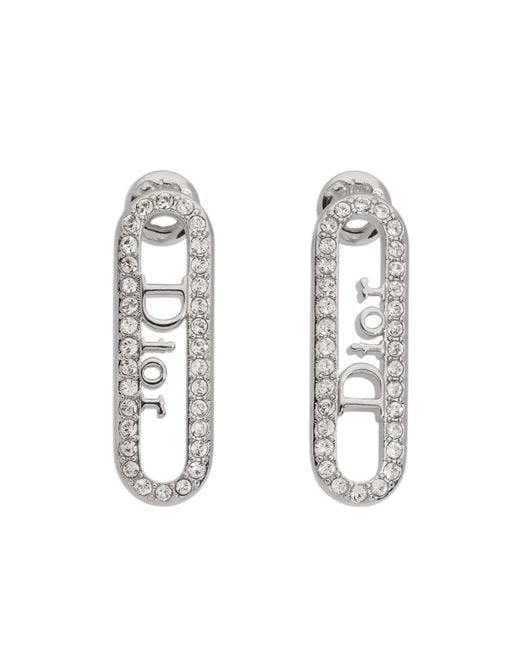 Dior White Link Earrings