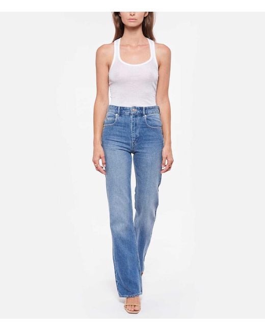 Isabel Marant Blue High-Rise Bootcut Jeans