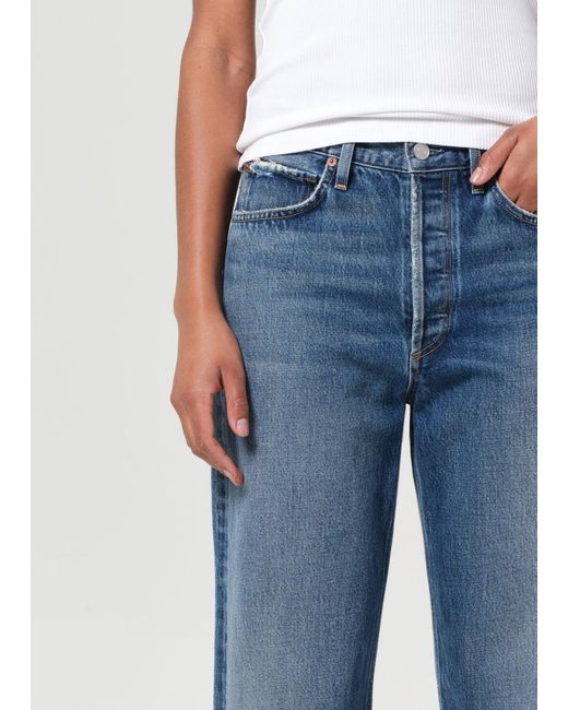 Agolde Blue Straight-Leg Jeans