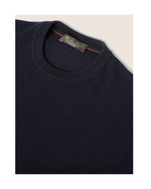 Loro Piana Blue Classic Crewneck Jumper for men