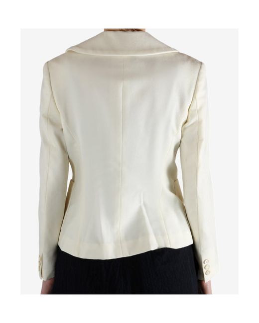 Comme des Garçons White Comme Des Garçons Comme Des Garçons Ruffled Detail Jacket