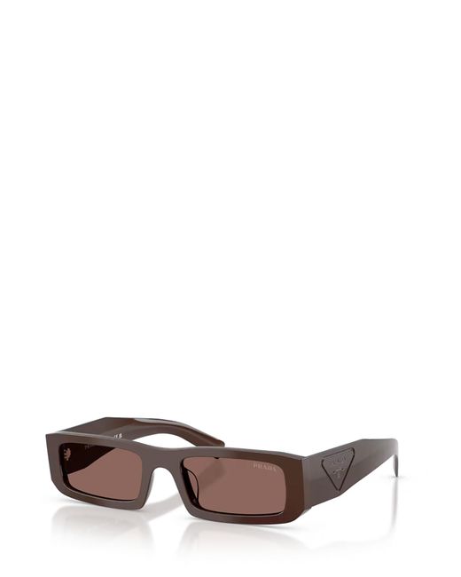 Prada Brown Eyewear Rectangle Frame Sunglasses for men