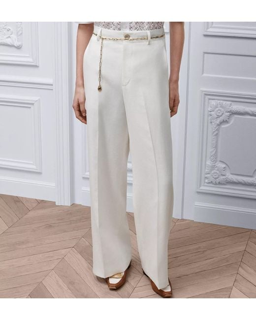 Dior White Iviera Médaillon Flared Pants