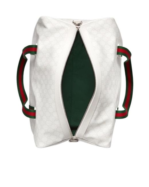 Gucci White Medium Duffle Bag With Web for men