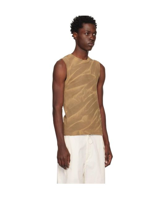 Dion Lee Brown Sunfade Crinkle-Print Tank Top for men