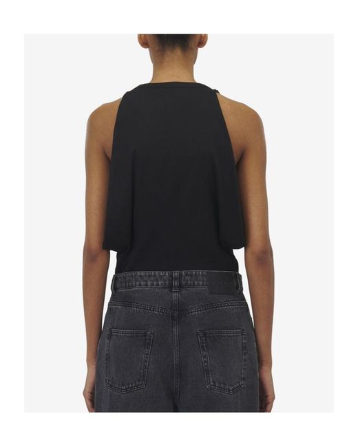McQueen Black Top With Round Neckline