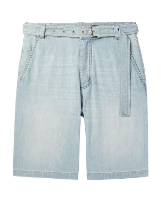 Bottega Veneta Blue Belted Denim Shorts for men
