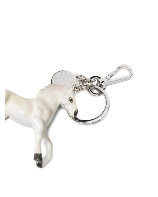 Stella McCartney White Horse Shaped Keychain