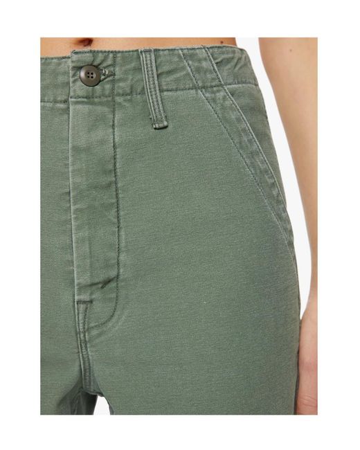 Mother Green The Major Sneak Fray Jeans
