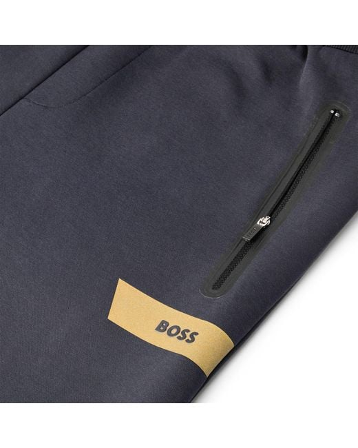 Boss Blue Closed Hem Woven Tracksuit Joggers for men