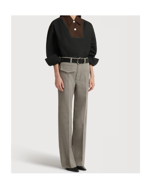 Marni Gray Wool Trousers With Pocket