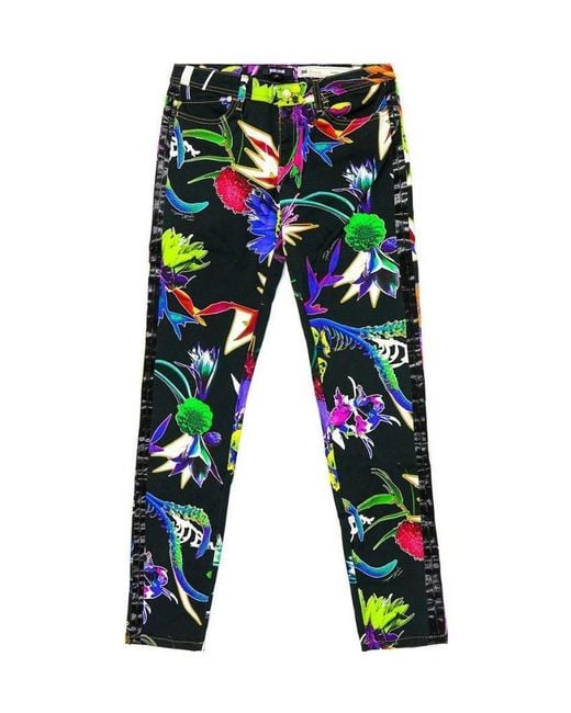 Just Cavalli Green Printed Jeans