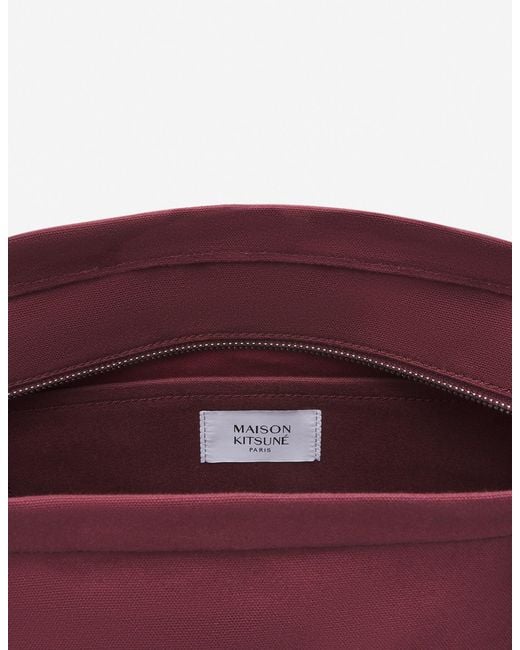 Maison Kitsuné Maison Kitsuné Fox Head Embroidered Large Tote Bag