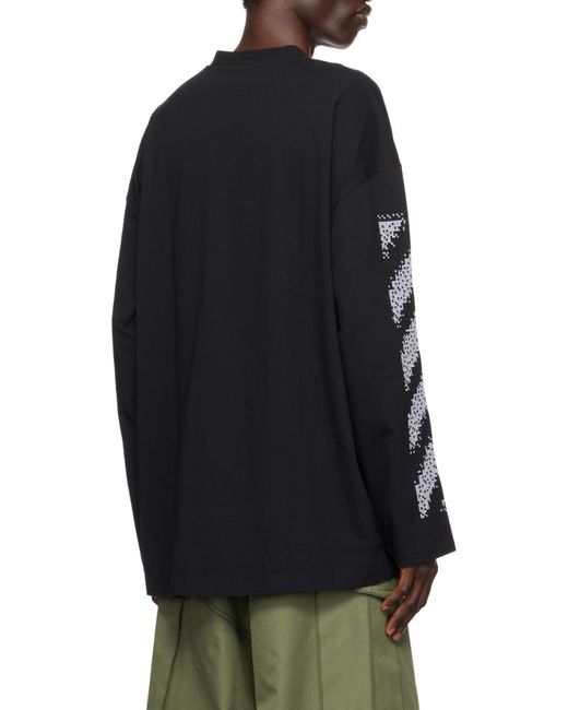 Off-White c/o Virgil Abloh Black Off- Pixel Diagonal Wide T-Shirt for men