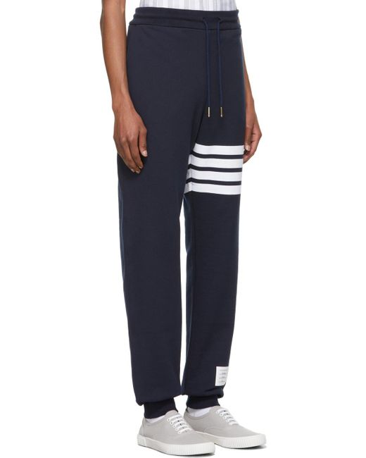 Thom Browne Blue 4-Bar Stripe Track Pants for men