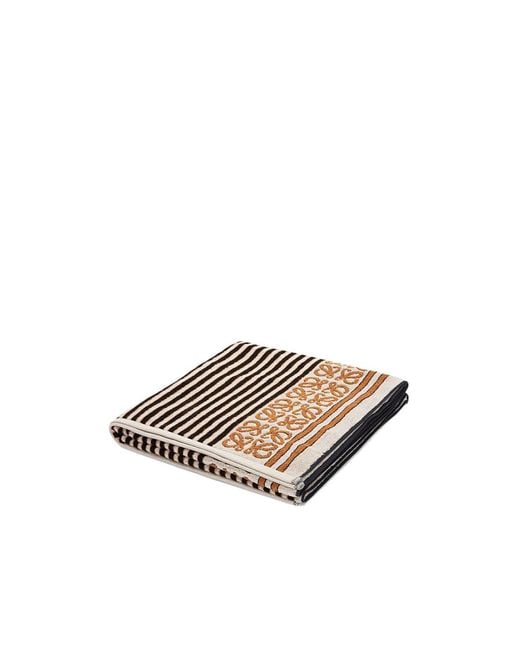 Loewe White Striped Rectangular Towel