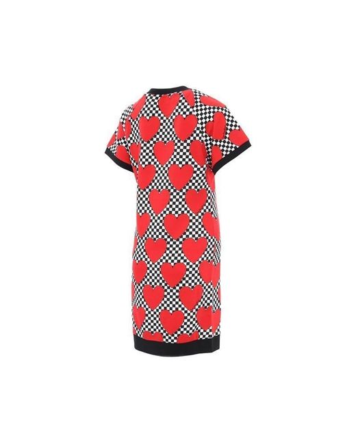 Moschino Red Love Printed T-Shirt Dress