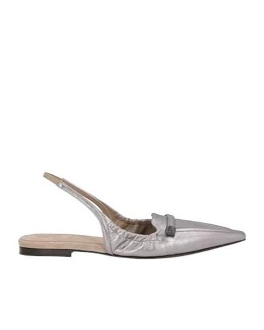 Brunello Cucinelli White Strawwedge Heel Sandals