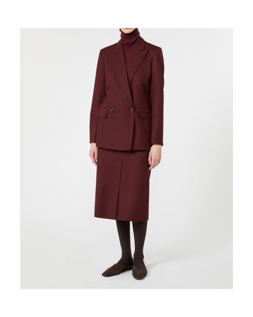 Max Mara Red Wool Yarn Polo-Neck Sweater