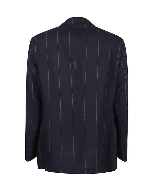 Brunello Cucinelli Blue Pinstriped Suit for men