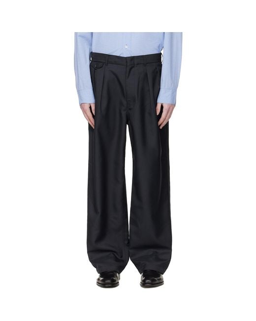 Nanamica Blue Casual Pants With Belt Loops for men